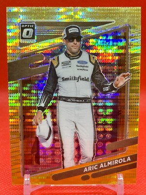 Aric Almirola 2022 Donruss Racing Optics Yellow Pulsar  Prizm #47 NASCAR   