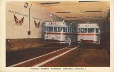 Tunnel Busses Windsor ON Ontario Detroit MI Bus Unused Vintage Postcard D23