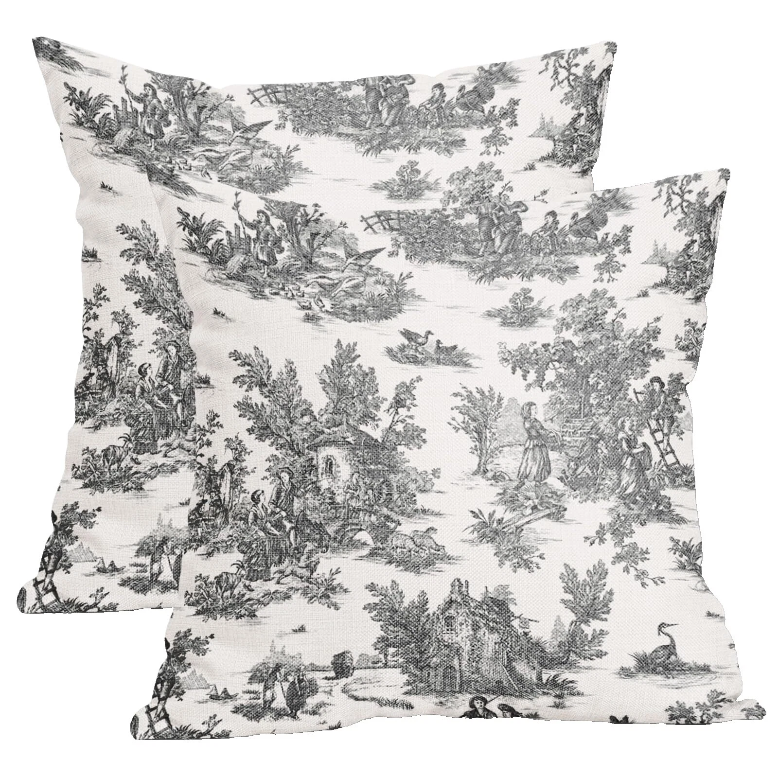 Almohadas de Decoración para el hogar Negro Toile