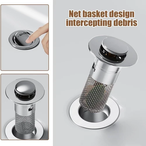 Stainless Steel Floor Drain Filter Bathtub Sink Strainer Pop-up Sink Filter - Picture 9 of 14