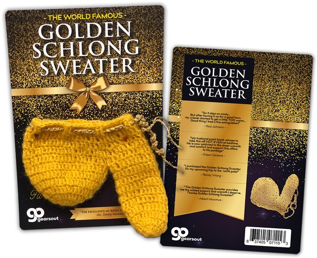 Golden Schlong Sweater Knit Wiener Warmer funny Gag Gifts for Men