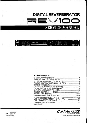 Service Manual-Anleitung für Yamaha REV-100 