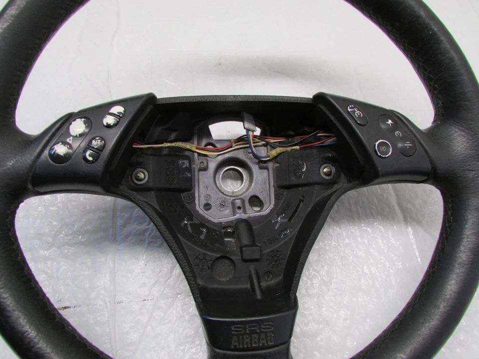 BMW 325I 323I 328I 1999-2000 volante cuero negro con interruptor de control OEM Foto 2 de 4