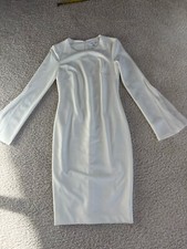Calvin Klein White Long Sleeve Fitting Dress - Size 2