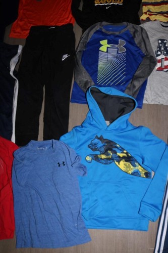 HUGE LOT 60 ADIDAS NIKE YOUTH BOYS SHIRTS PANTS SHORTS UNDER ARMOUR PUMA SIZE 7 - Picture 13 of 16