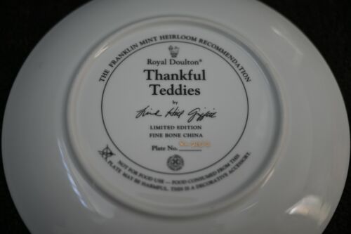 Royal Doulton China Plate,"Thankful Teddies", Limited Edition, RA2032 - Picture 3 of 4