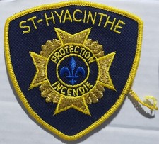 CANADA QUEBEC ST-HYACINTHE F.D. FIRE DEPARTMENT PROTECTION INCENDIE PATCH BADGE