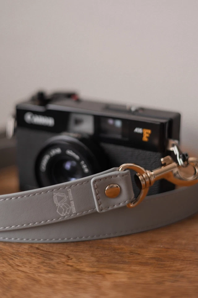 Correa para Cámara - Cuello Hombro Cuero Gris Gris Elegante Elegante Único Foto 2 de 4