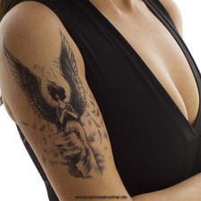 2 x Engel XL Tattoo - fliegender Engel - Body Temporary Tattoo - TH567 (2)