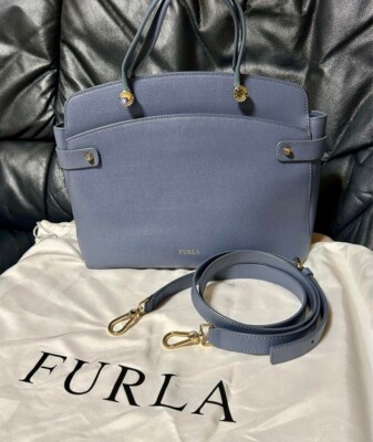 FURLA Agata Logo 2way Hand Tote Crossbody Bag Women With Storage bag