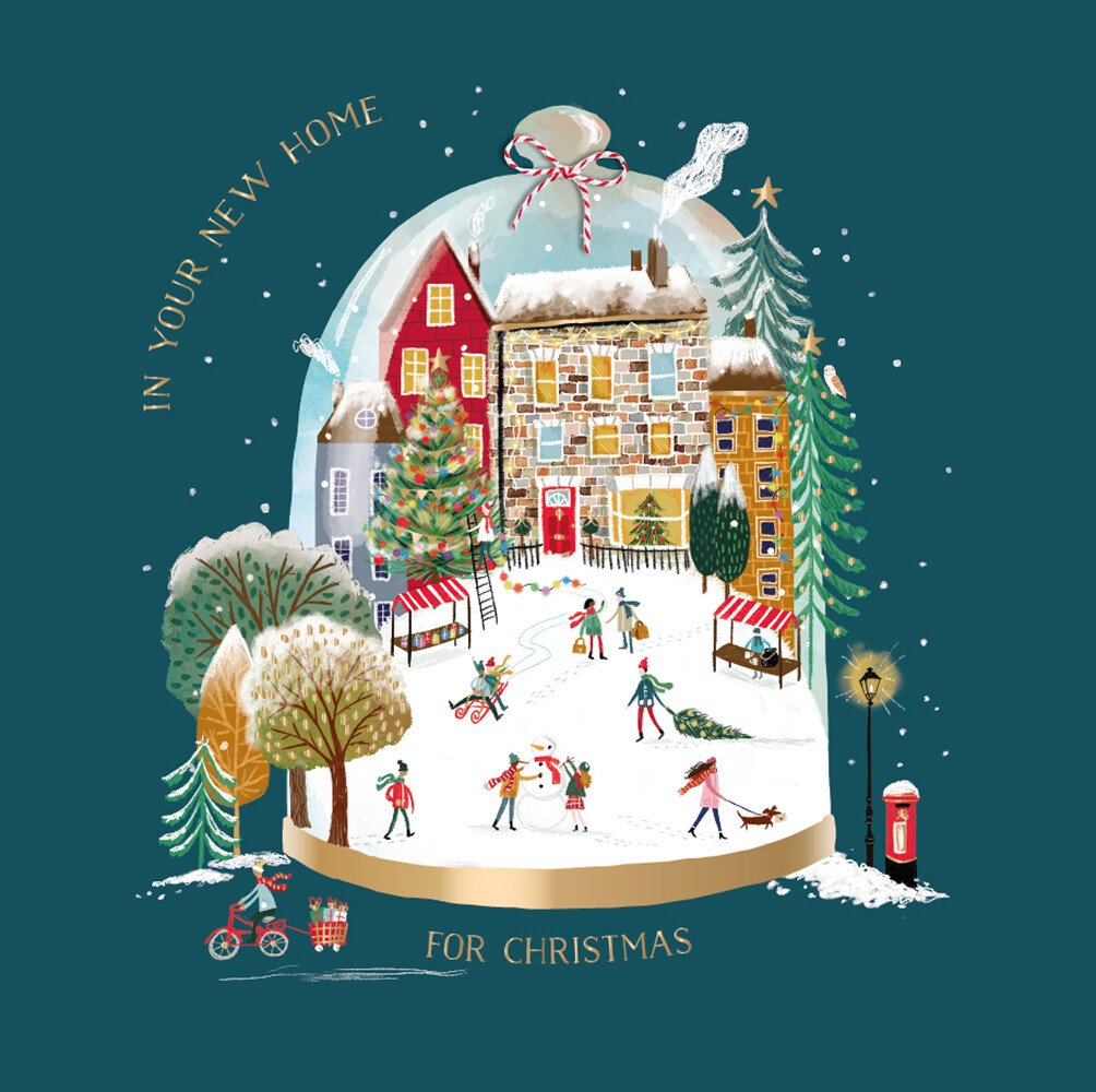 In Your New Home Snow Globe Curious Inksmith Christmas Card Xmas Greeting Cards