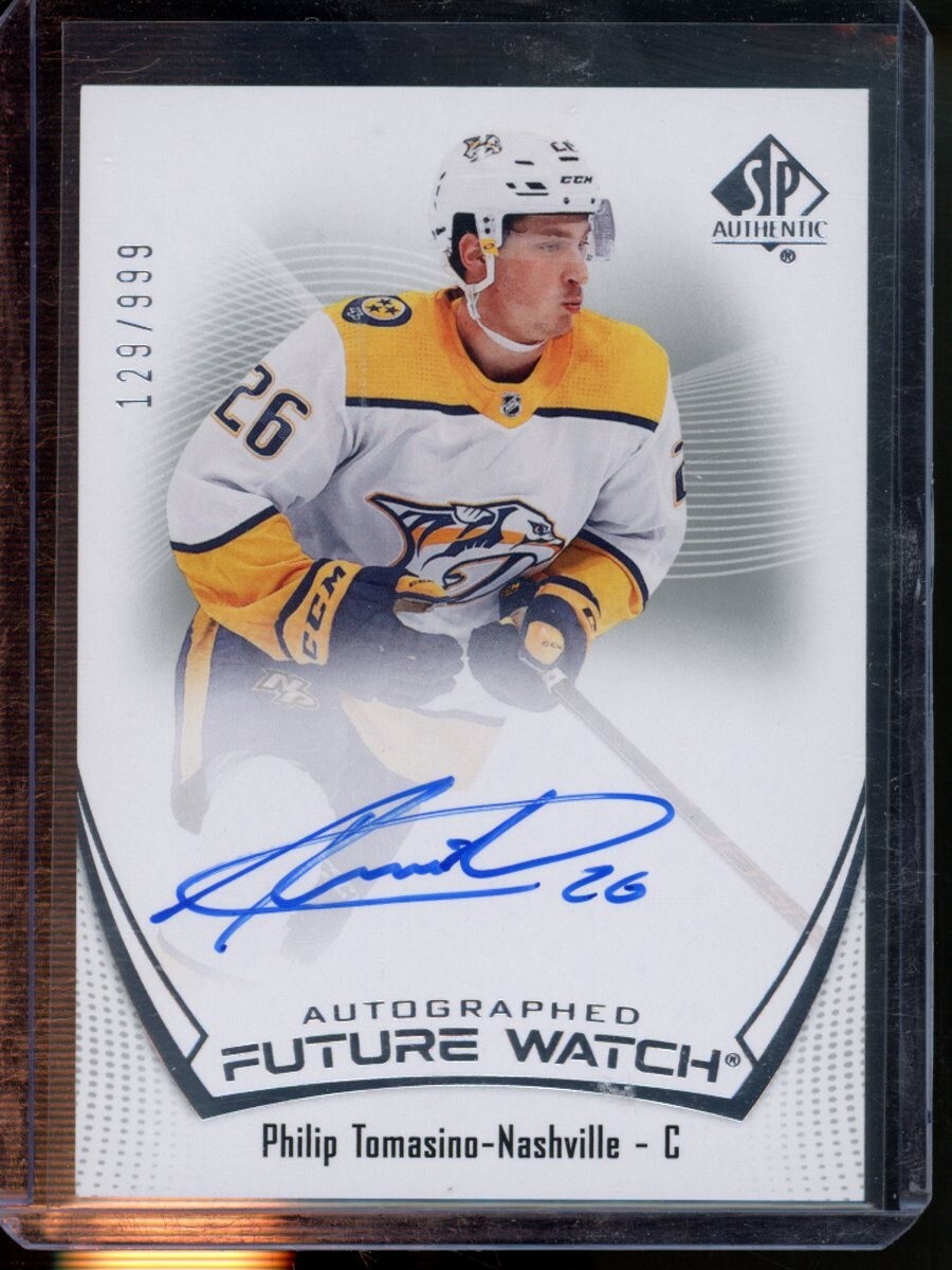 2021-22 SP AUTHENTIC PHILIP TOMASINO FUTURE WATCH AUTO /999 #143 ROOKIE CARD RC