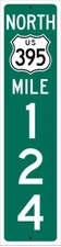 Custom Route Mile Marker Interstate Highway Sign - You specify number!