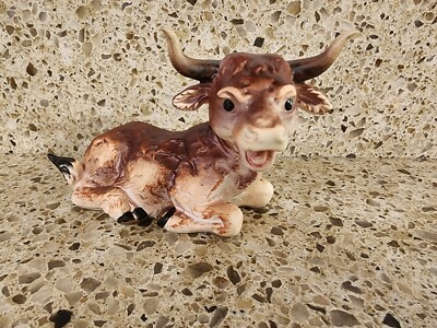 Goebel  1991 DeGrazia Laughing El Torro Cow Rare 10 374 08 Super Cute!