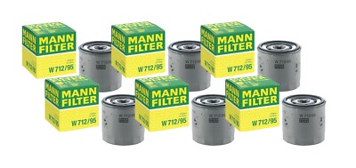 Mann Set of 6 Engine Oil Filters W 712/95 for Audi A3 Q3 Volkswagen Golf Jetta