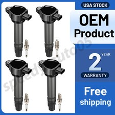 4 Ignition Bobinas + 4 Spark Plugs For Dodge Caliber Avenger Jeep Compass UF557