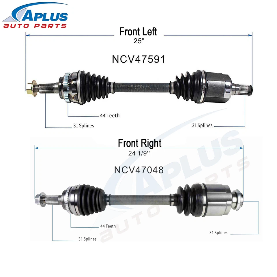 Eixo CV dianteiro esquerdo e direito conjunto adequado para Mazda CX-9 3.7L 6 cilindros 2008-2015 - Imagem 3 de 4