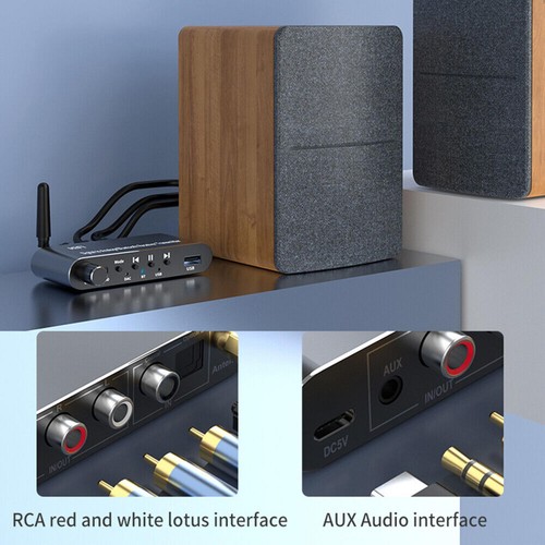 USB-C Bluetooth 5.1 Digital to Analog RCA Audio Adapter Receiver Transmitter - Afbeelding 10 van 12