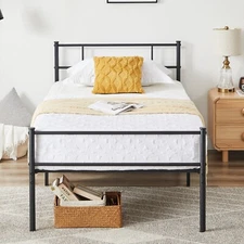 VECELO Bed Frame Twin/Full/Queen Size Heavy Duty Metal Platform with Headboard