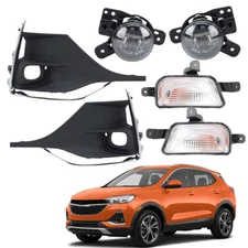 Front Fog Light Signal Lamp W/Cover Chrome Bezel For For Buick Encore GX 2020-23