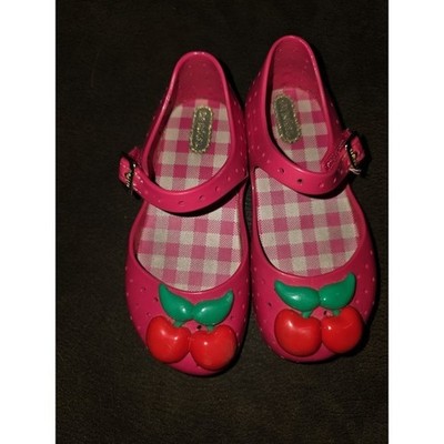 Mini melissa cherry shoes sandals girls size 9