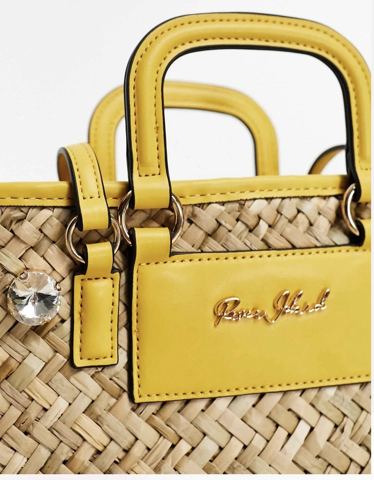 Bolso Cesta ASOS River Island Bolso Cartera Playa Resort Vacaciones Verano NUEVO con Etiquetas Foto 3 de 4