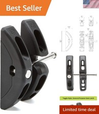 Gate Latch Adjustable T-Latch for Metal Wood Vinyl Gates Padlockable Black 1 in