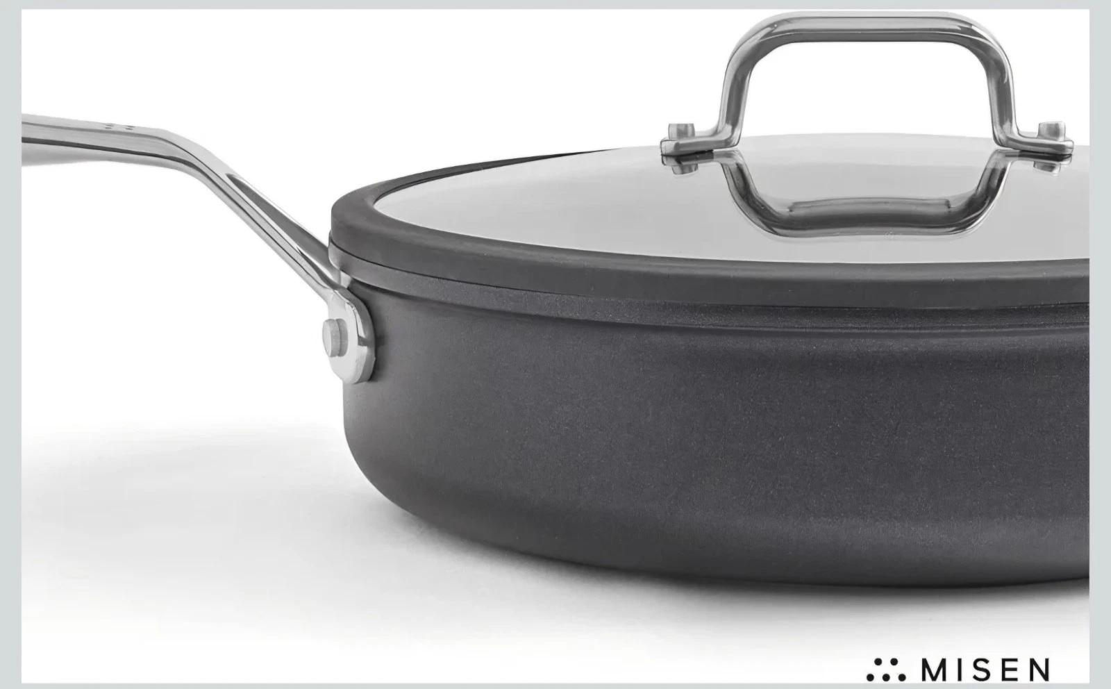 Misen 3 QT Nonstick Sauté Pan with Lid - Deep Frying Pan - Large Nonstick Frying