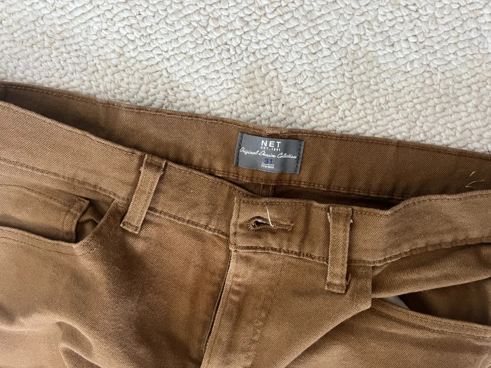 NET Jeans Slim 31x30 Original Denim Collection Tostado Excelente Estado Elástico Foto 2 de 2