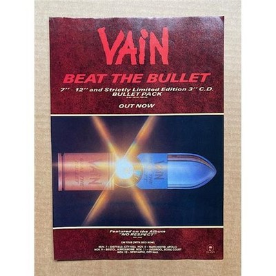 VAIN BEAT THE BULLET MEMORABILIA original music press advert from 1989  - (APPRO