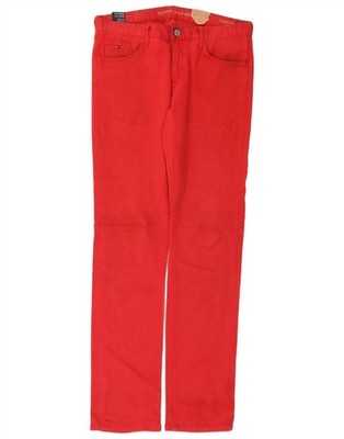 Tommy Hilfiger Herren Hudson Slim Jeans W34 L36 Rot Baumwolle CP13