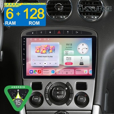 8 Core 6+128G Android 15 Autoradio CarPlay RDS Für Peugeot 308 408 RCZ 2007-2013