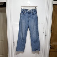 Reformation Jeans Val 90’s Mid Rise Blue Straight Organic Cotton Women’s Size 25