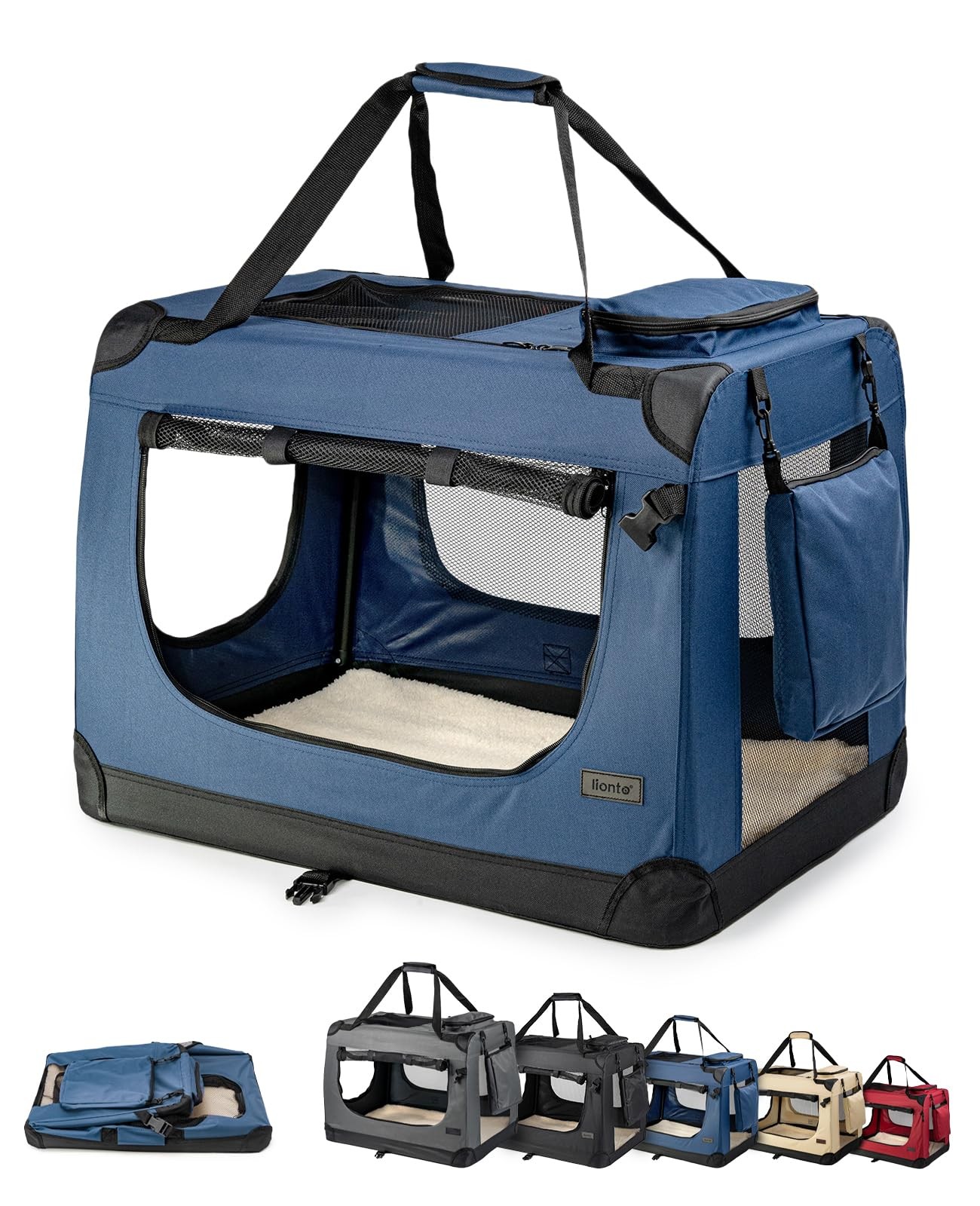 Box Trasporto Cane lionto 90x61x65 cm: Pieghevole, Lavabile e Robusto