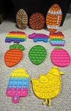 11 Pop it Fidget Toy Sensory Stress Relief Kids - Football, Animals, Egg, Fruit