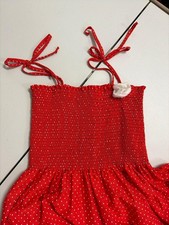 Vintage 70s/80s red polka dot smocked sundress, cottagecore / prairie style