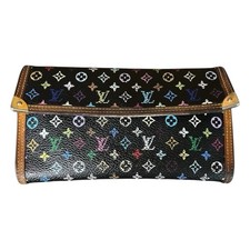 Vintage Louis Vuitton Porte-Tresor Black Multicolor Monogram Wallet.