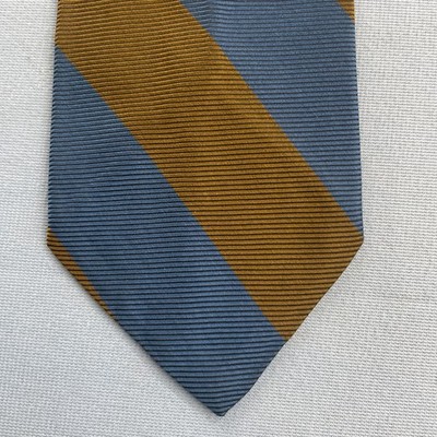 Vtg 40s The London Shop Repp Tie Hollywood Beverly Hills Blue Green 3.5x57 Strip