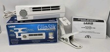 Ventilador de oficina de escritorio ultra delgado blanco de 2 velocidades con clip portátil Lasko modelo 4006