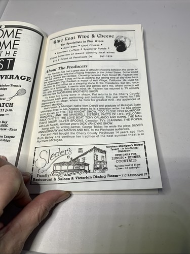 1989 Cherry County Playhouse 35th Anniversary Program Booklet  Traverse City, MI - Picture 2 of 4