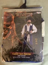 Disney Pirates of the Caribbean Captain Jack Sparrow Child Kids Costume 4-6 NIP