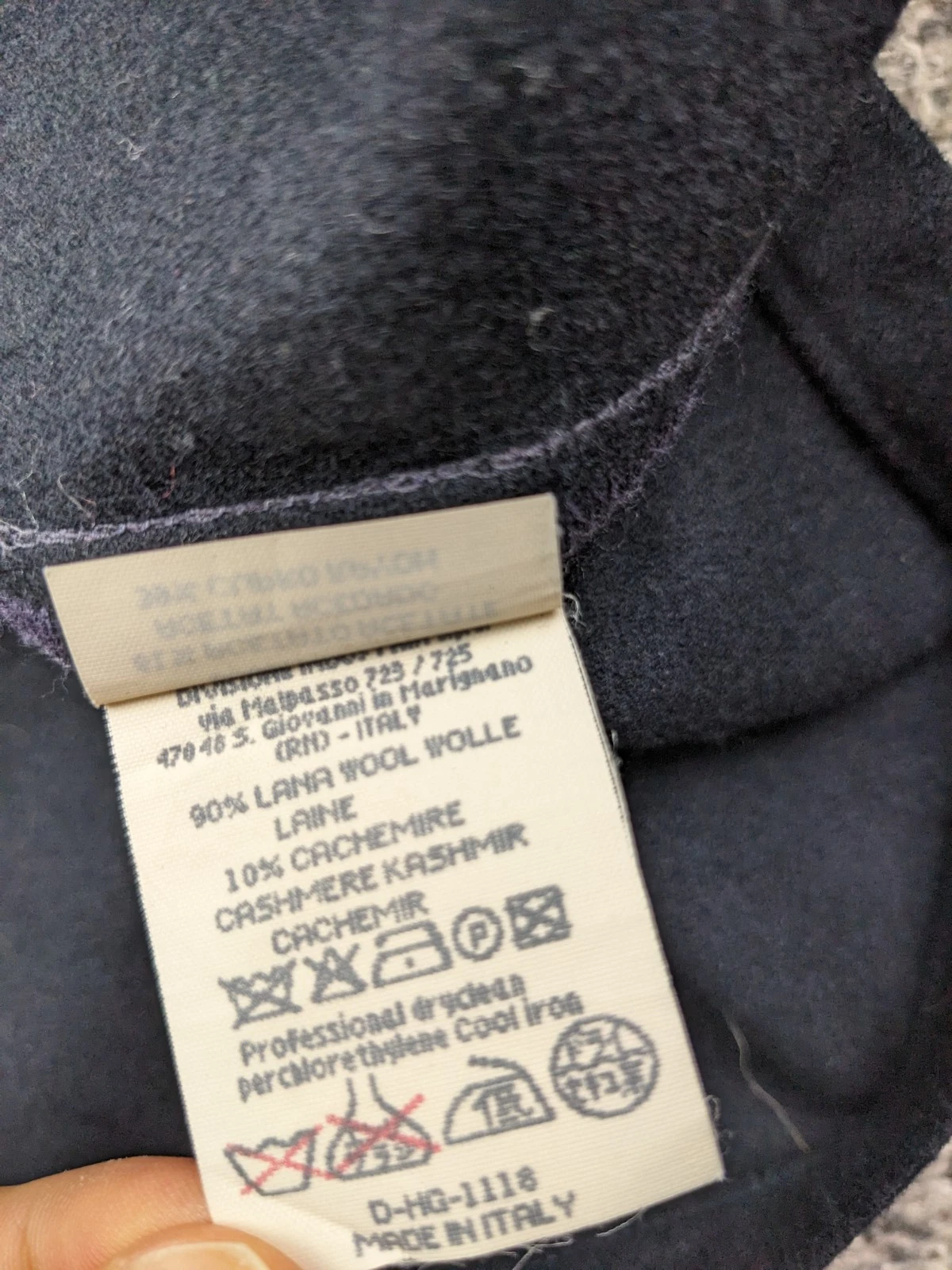 Vintage Iceberg Shirt Jacket Flannel Wool Cashmere Navy Blue Mens 2XL Italy Made - product detail image 4