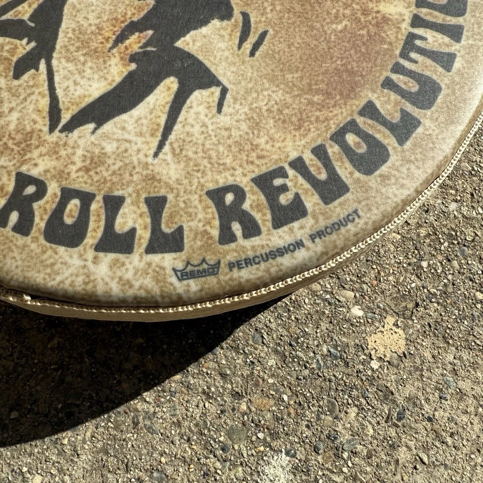 Tambor de pandereta promocional vintage BILL GRAHAM & The Rock Revolution REMO SF Foto 3 de 4