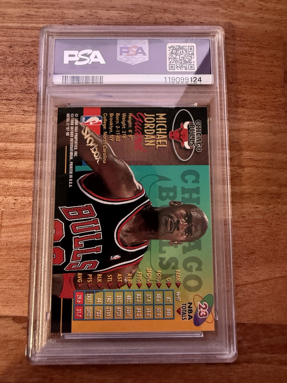 1997 METAL UNIVERSE CHAMPIONSHIP #23 MICHAEL JORDAN PSA 9 view 2