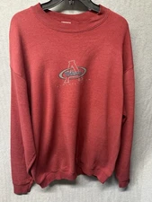VTG 90s Wilson Athletics Red Crewneck Sweatshirt XL USA Logo A Graphics Distress