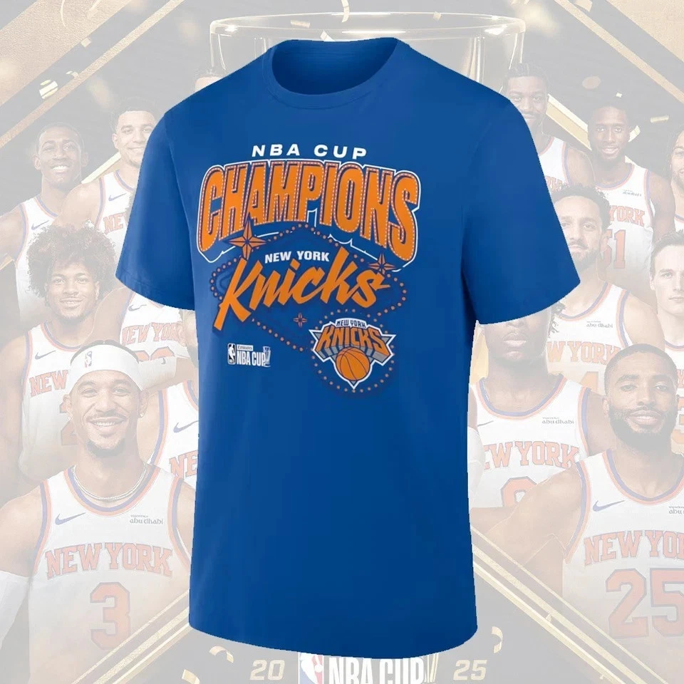 NY Knicks 2025 Cup Champions Locker Room T-Shirt
