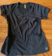 Wonderwink - Women's Black Uniform Nurse Medical Medium Scrub Top