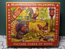 Vintage Eichhorn 8344 Wooden Block Puzzle Farm Country Life Scenes Germany Vtg
