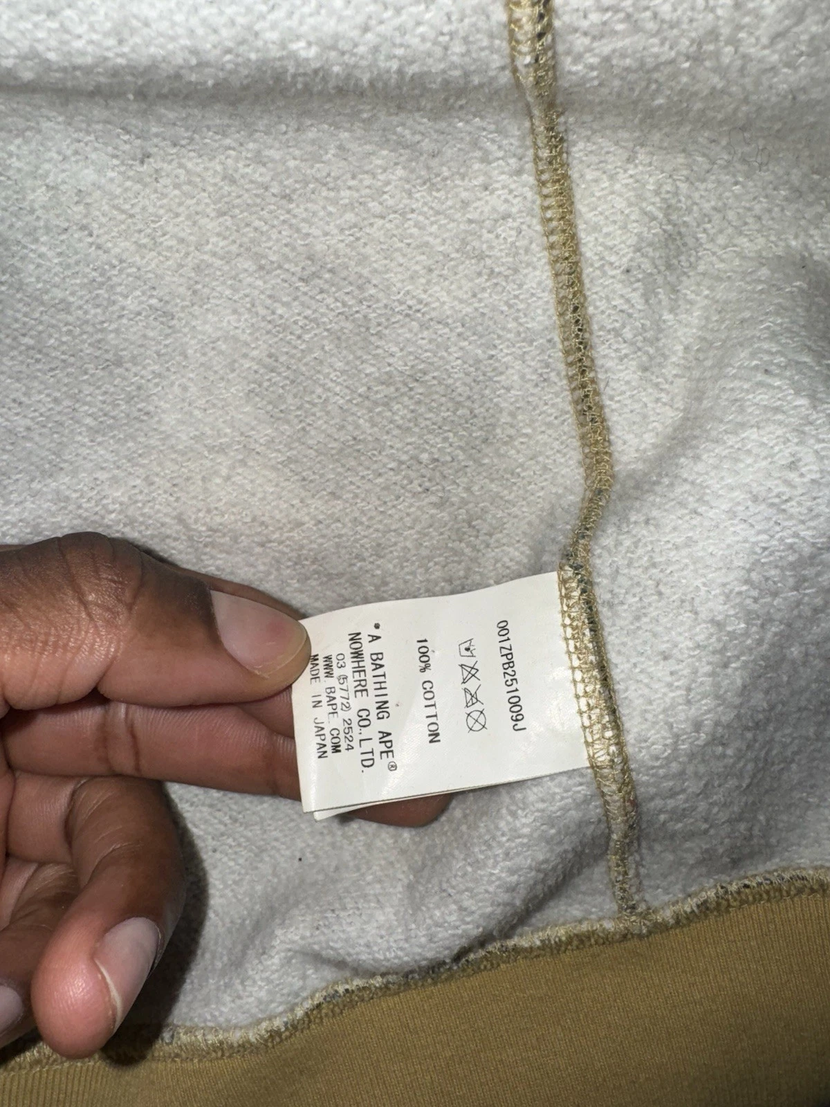 A BATHING APE (BAPE) RARA felpa con cappuccio 3M Bape A Bathing Ape full zip squalo gialla mimetica taglia XL