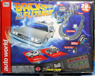 HO  A/W Slot Car Race Set Back To The  Future Complete  2 Cars SUPER GREAT COND.